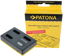 Patona USB hármas töltő f. Sony NP-BX1 BX BX1 NP-BX1 Cybershot DSC HX300 DSC HX50V DSC RX1 incl. C típusú USB kábel (PT-1711)
