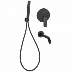 INVENA Siros falsík alatti kádcsaptelep zuhanyszettel, matt fekete BS-90-W12-A (BS-90-W12-A) - szaniteronline