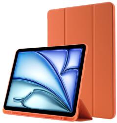  LEATHER Capac cu balamale pentru Apple iPad Air 11 2025 / Air 11 2024 portocaliu