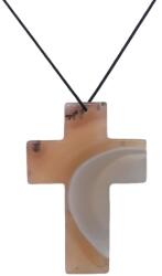  Pandantiv Cruce din Agata Dungata - 59 x 41 x 5 mm - 1 Buc