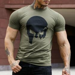 Iron Aesthetics Ultrasoft póló Iron Aesthetics Skull, katonazöld: L Zöld