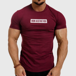 Iron Aesthetics Férfi fitness póló Iron Aesthetics Boxed, bordó: XL Bordó
