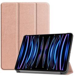 Gigapack Tok álló, bőr hatású (aktív FLIP, oldalra nyíló, TRIFOLD, asztali tartó) ROZÉARANY Apple IPAD Pro 11 (2024) (GP-157497)