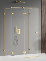 NEW TRENDY Avexa Gold Shine zuhanykabin 110x90 cm négyszögletes arany fényes/átlátszó üveg EXK-2104