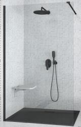 Besco Aveo zuhanyfal 110 cm fekete matt/átlátszó üveg AVB-110-195C