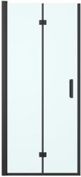 Oltens Hallan zuhanyajtók 80 cm összecsukható fekete matt/átlátszó üveg 21200300 (21200300)