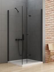 NEW TRENDY New Soleo Black zuhanykabin 90x80 cm négyszögletes fekete matt/átlátszó üveg D-0239A/D-0114B