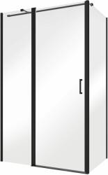 Besco Exo-CH Black zuhanyfal 80 cm fekete matt/átlátszó üveg PCH-8B-190C