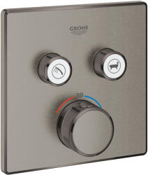 GROHE Grohtherm SmartControl kád és zuhany csaptelep süllyesztett z termosztáttal Brushed Hard Graphite 29124AL0
