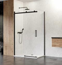 NEW TRENDY Sling Black zuhanykabin 100x80 cm négyszögletes fekete matt/átlátszó üveg D-0269A/D-0117B