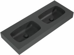 Elita Dimple mosdótál 121x46 cm négyszögletes klasszikus-dupla antracit matt RE041200026010 (RE041200026010)