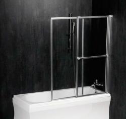 POLYSAN Olbia zuhanyparaván 123 cm kétrészes ezüst fényes/átlátszó üveg 30317 (30317)
