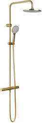 Oltens Atran zuhany készlet fal termosztáttal trópusi zuhany opcióval csiszolt arany 36500810 (36500810)