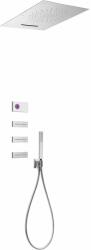 TRES Shower Technology zuhany készlet beépített termosztáttal trópusi zuhany opcióval króm-fehér 092.864. 04