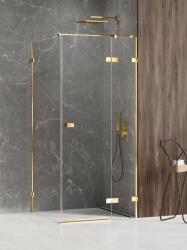 NEW TRENDY Avexa Gold Shine zuhanykabin 100x80 cm négyszögletes arany fényes/átlátszó üveg EXK-1671
