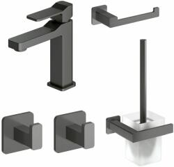 Omnires Készlet mosdócsaptelep Omnires Slide SL7710GR, WC kefe Omnires Nelson NL80620GR, NL80510GR, NL80115GR