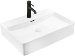KSURO 100 mosdótál 59x43.5 cm négyszögletes mosdótálak fehér fényes 21000000 (21000000)