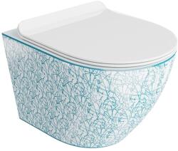 Lavita Sofi Slim wc csésze lassú záródású ülőkével függesztett perem nélkül fehér-kék fényes 5900378335405 (5900378335405)
