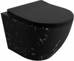 Lavita Sofi Slim wc csésze lassú záródású ülőkével függesztett dilettációs szivacs nélkül fekete matt kőutánzat 5900378326502 (5900378326502)