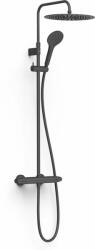 TRES Over-Wall zuhany készlet fal termosztáttal trópusi zuhany opcióval fekete 19038705NM (19038705NM)