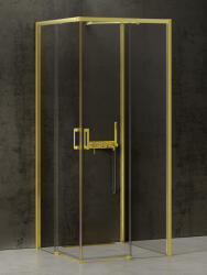 NEW TRENDY Prime Light Gold zuhanykabin 90x80 cm négyszögletes arany fényes/átlátszó üveg K-1186