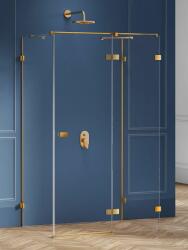 NEW TRENDY Avexa Gold Brushed zuhanykabin 100x80 cm négyszögletes arany csiszolt/átlátszó üveg EXK-3103