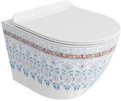Lavita Sofi Slim wc csésze lassú záródású ülőkével függesztett perem nélkül fehér-többszínű fényes 5900378335412 (5900378335412)