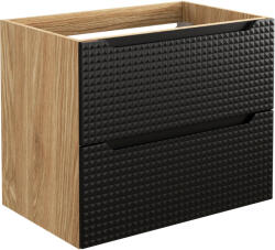 Comad Luxor Black szekrény 70x46x57 cm fekete-tölgy LUXOR BLACK 82-70-2S