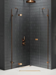NEW TRENDY Avexa Copper Brushed zuhanykabin 90x90 cm réz csiszolt/átlátszó üveg EXK-3820