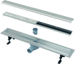 Alcadrain Double Fit&Go lineáris lefolyó ráccsal 85 cm acél APZ13-DOUBLE9-850