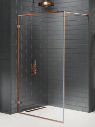 NEW TRENDY Avexa Copper Brushed zuhanykabin fal walk-in 50 cm réz csiszolt/átlátszó üveg EXK-3794 (EXK3794)