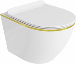 Lavita Sofi Slim Gold Line wc csésze lassú záródású ülőkével függesztett perem nélkül fehér fényes 5900378319054 (5900378319054)