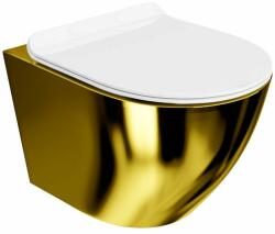 Lavita Sofi Slim Gold/White wc csésze lassú záródású ülőkével függesztett dilettációs szivacs nélkül fehér-arany fényes 5900378314660