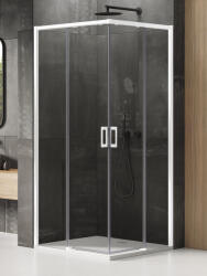 NEW TRENDY Prime White zuhanykabin 100x80 cm négyszögletes fehér matt/átlátszó üveg D-0396A/D-0401A (D0396A/D0401A)