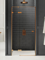 NEW TRENDY Avexa Copper Brushed zuhanyajtók 140 cm dönthető réz csiszolt/átlátszó üveg EXK-3543