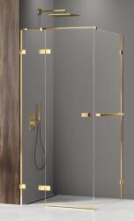 NEW TRENDY Avexa Gold Shine zuhanykabin 110x90 cm négyszögletes arany fényes/átlátszó üveg EXK-3182