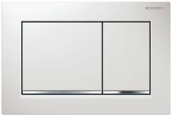 Geberit Omega20 öblítő gomb WC-hez fényezett króm-fehér 115.080. KJ. 1 (115080KJ1)