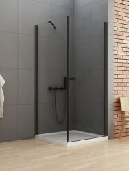 NEW TRENDY New Soleo Black zuhanykabin 100x80 cm négyszögletes fekete matt/átlátszó üveg D-0230A/D-0116B-WP