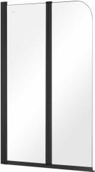 Besco Prime Black zuhanyparaván 90 cm kétrészes fekete matt/átlátszó üveg PNPB-2S