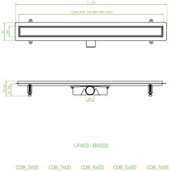 Laveo Basso lineáris lefolyó ráccsal 90 cm fekete COB790S