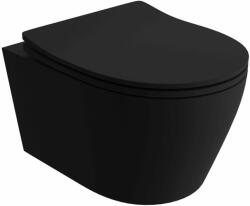 Lavita Praia wc csésze lassú záródású ülőkével függesztett perem nélkül fekete matt 5900378335207 (5900378335207)