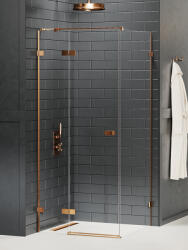 NEW TRENDY Avexa Copper Brushed zuhanykabin 110x100 cm négyszögletes réz csiszolt/átlátszó üveg EXK-3566