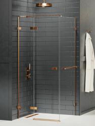 NEW TRENDY Avexa Copper Brushed zuhanykabin 110x100 cm négyszögletes réz csiszolt/átlátszó üveg EXK-3621