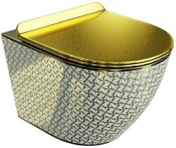 Lavita Sofi Slim wc csésze függesztett perem nélkül fehér-arany fényes 5900378326533 (5900378326533)