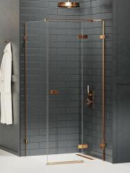 NEW TRENDY Avexa Copper Brushed zuhanykabin 90x70 cm négyszögletes réz csiszolt/átlátszó üveg EXK-3581