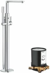 GROHE Készlet kád és zuhany csaptelep Grohe Lineare 23792001, padlóra szerelhető elem Grohe 45984001
