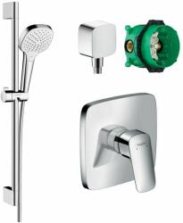 Hansgrohe Készlet zuhanycsaptelep Hansgrohe Logis 71605000, falsík alatti csaptelep elem Hansgrohe iBox 01800180, 26582400, 26457000