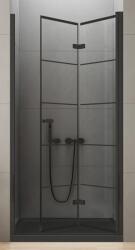 NEW TRENDY New Soleo Black zuhanyajtók 90 cm összecsukható fekete matt/üveg mintával D-0284A (D0284A)