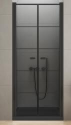 NEW TRENDY New Soleo Black zuhanyajtók 80 cm dönthető fekete matt/átlátszó üveg D-0280A
