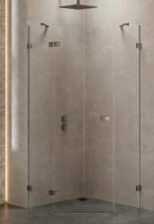 NEW TRENDY Avexa Gunmetal Brushed zuhanykabin 80x80 cm csiszolt/átlátszó üveg EXK-3829